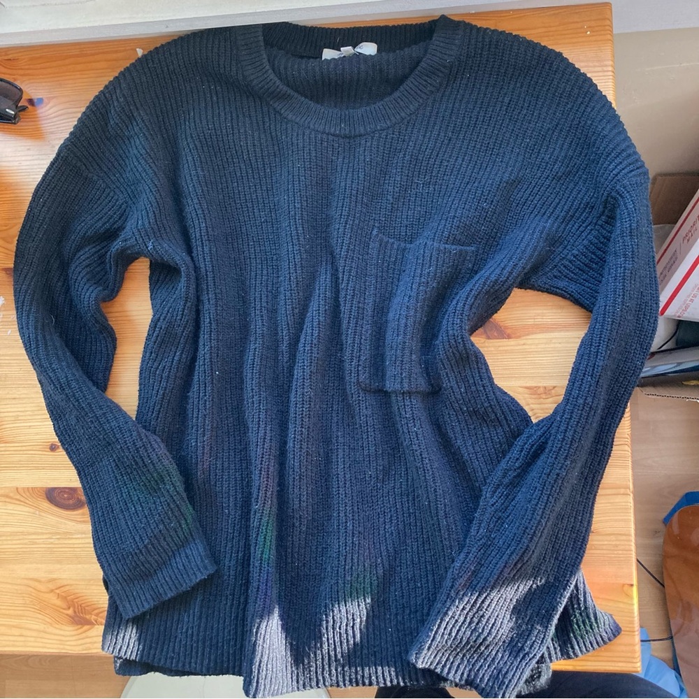 Madewell Thompson Black Crew Neck Sweater S